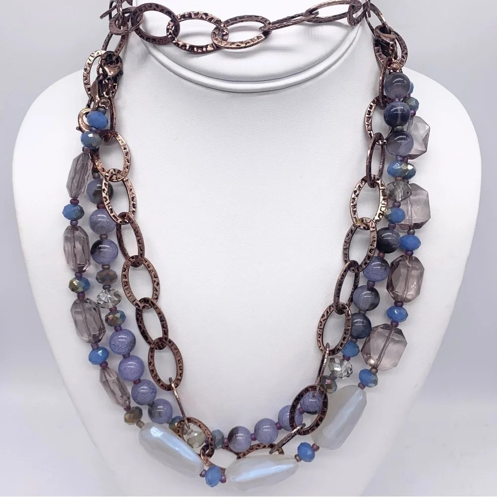 Premier Designs Copper Links and Beaded Convertible Necklace